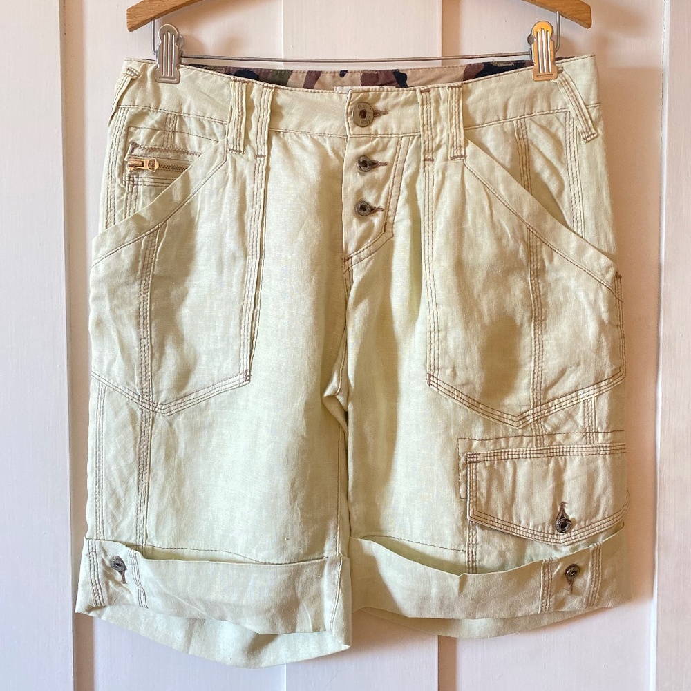 Joie 100% Linen Cargo Shorts in Y2K Style